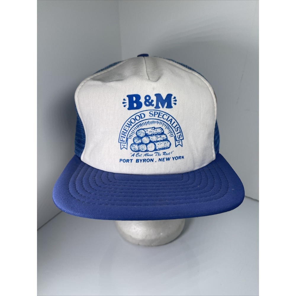 Vintage B&M Firewood Specialists Port Byron NY Trucker SnapBack‎ Hat Cap Calhead